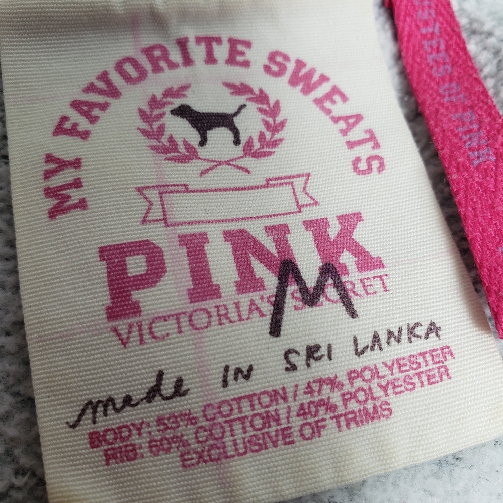 PINK Victoria Secret Gray Hoodie /Kangaroo Pockets Streetwear Grunge Vintage M - Picture 11 of 13